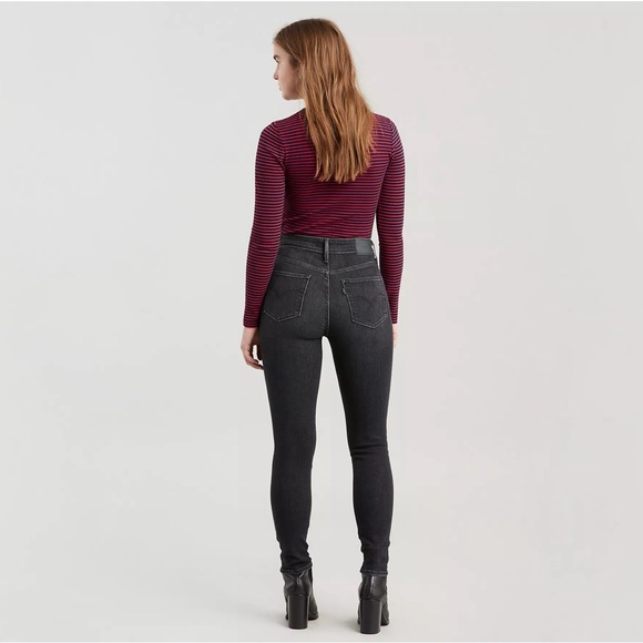 Levi's 721 Skinny Jeans High Rise Pre-owned Dark Grey Wash 28x34 - Picture 2 of 9